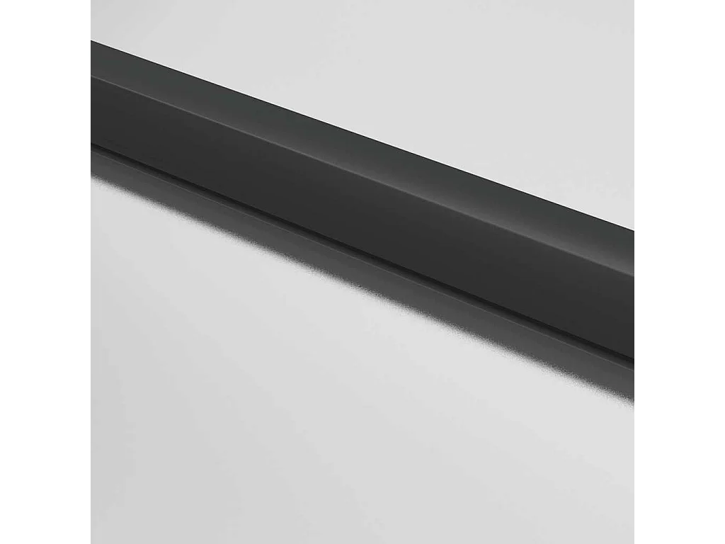 Puerta interior fina negra 76x201,5 cm cristal templado aluminio