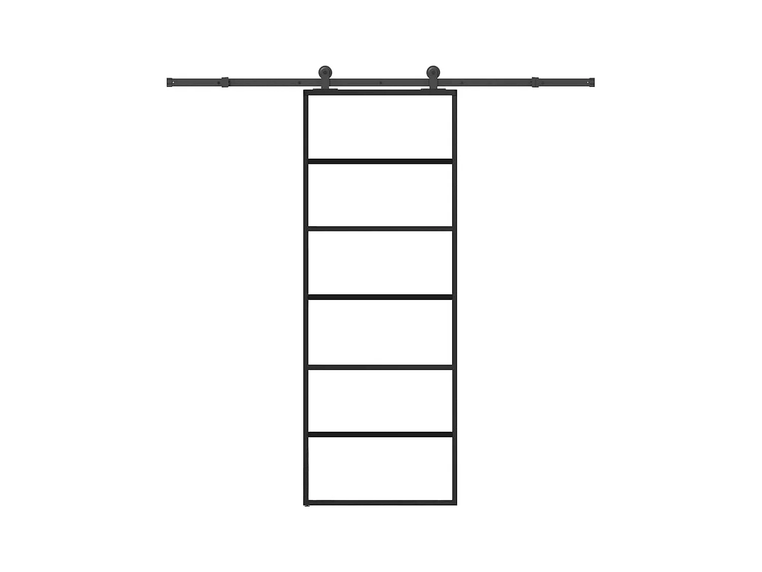 Porte coulissante avec kit de quincaillerie 76x205 cm Verre ESG