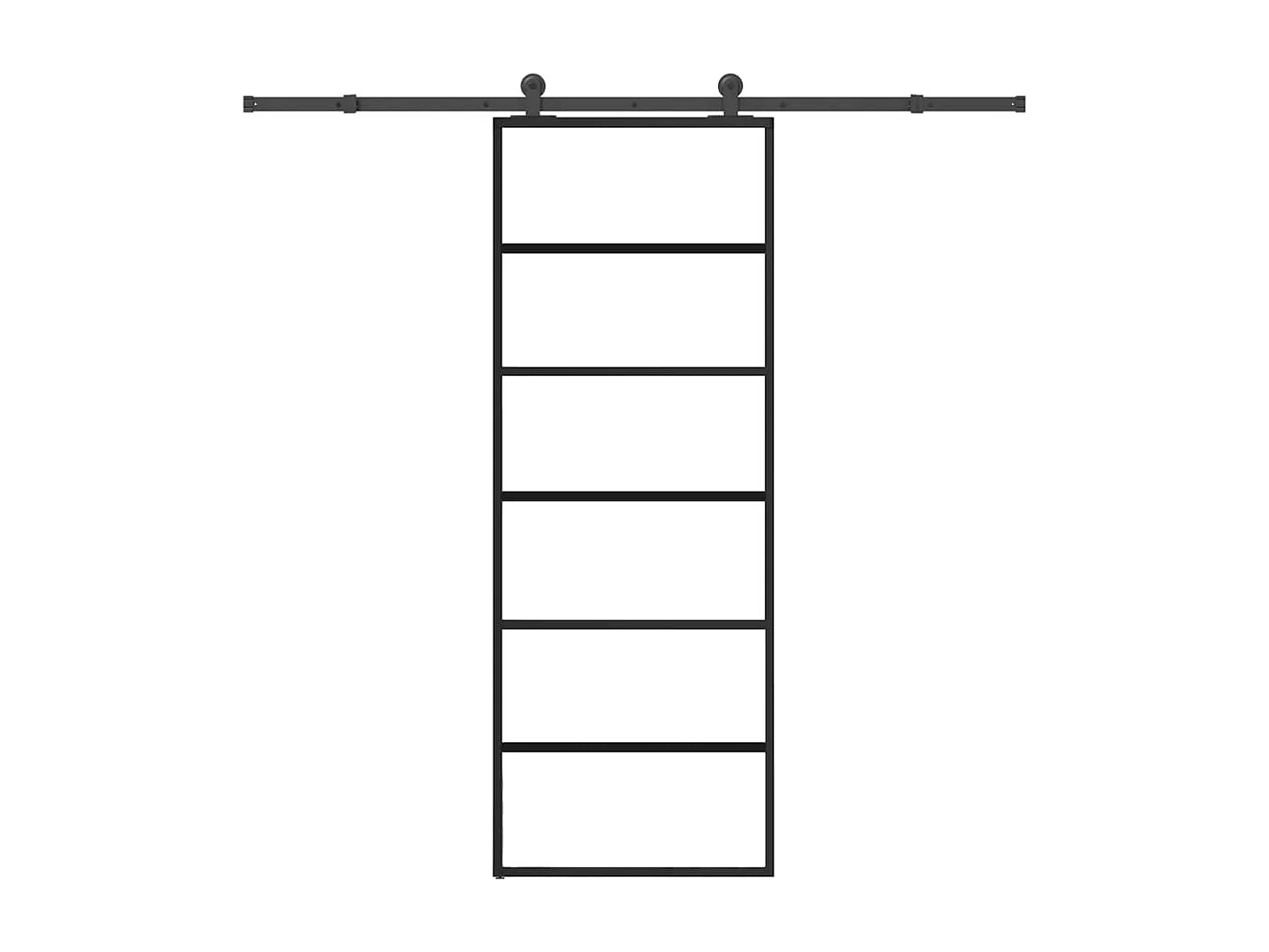 Porte coulissante avec kit de quincaillerie 76x205 cm Verre ESG