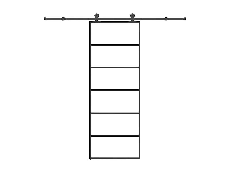 Porte coulissante avec kit de quincaillerie 76x205 cm Verre ESG