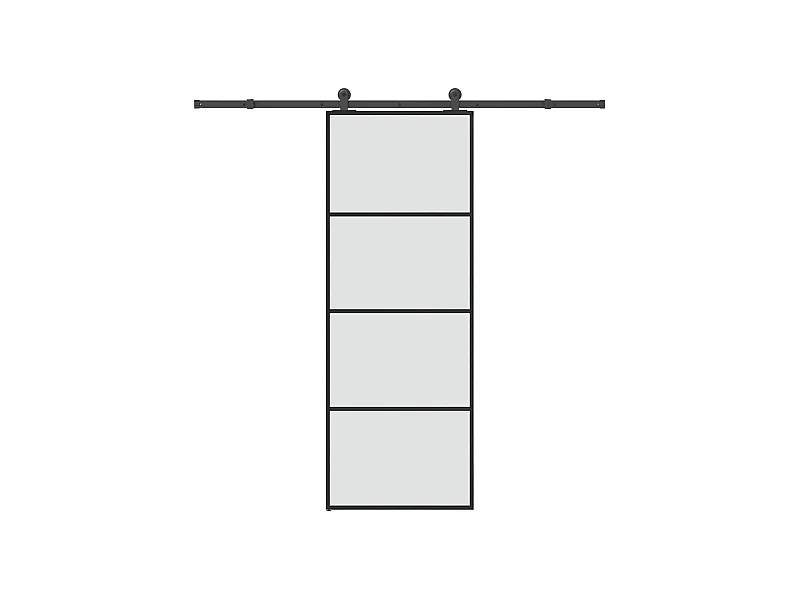 Porte coulissante avec kit de quincaillerie 76x205 cm Verre ESG