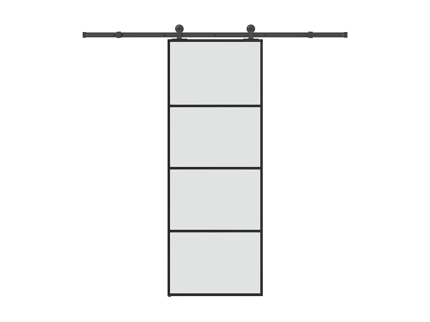 Porte coulissante avec kit de quincaillerie 76x205 cm Verre ESG