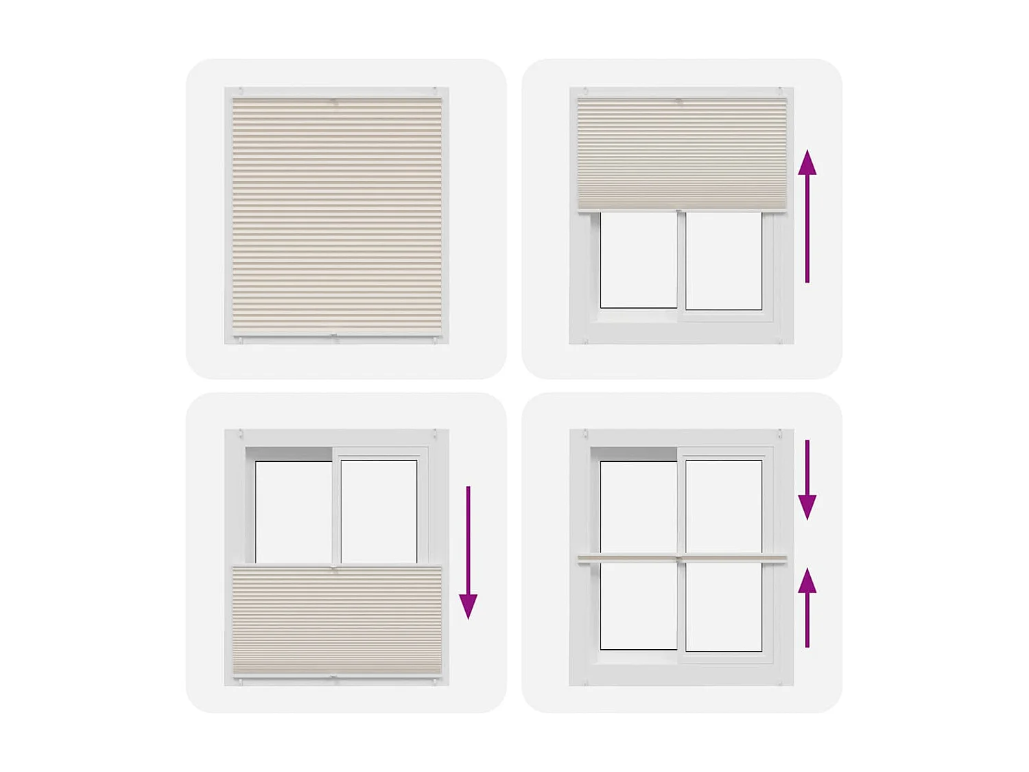 Store plissé 110x150 cm Crème