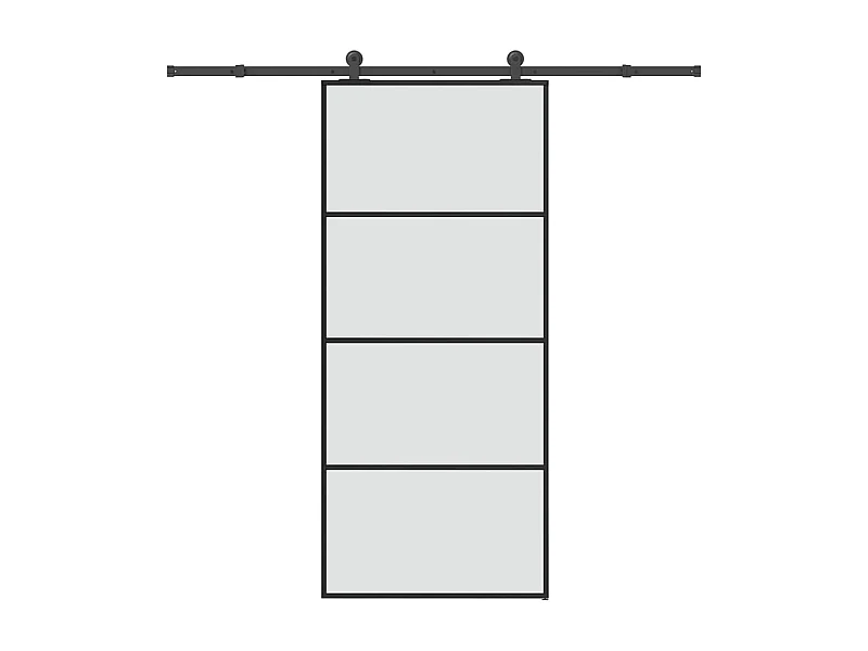 Puerta corredera con kit de herrajes 90x205 cm cristal ESG