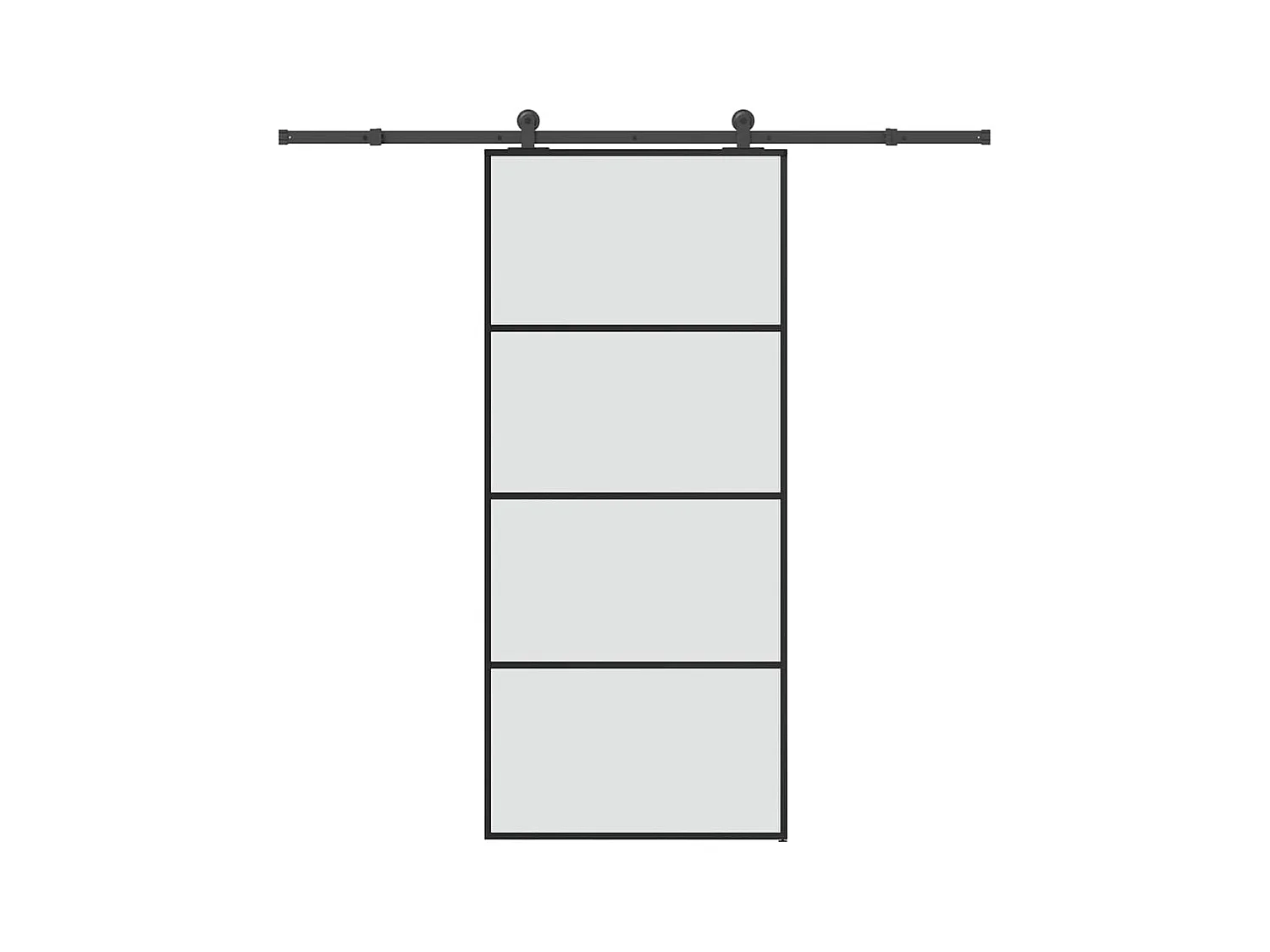Porte coulissante avec kit de quincaillerie 90x205 cm Verre ESG