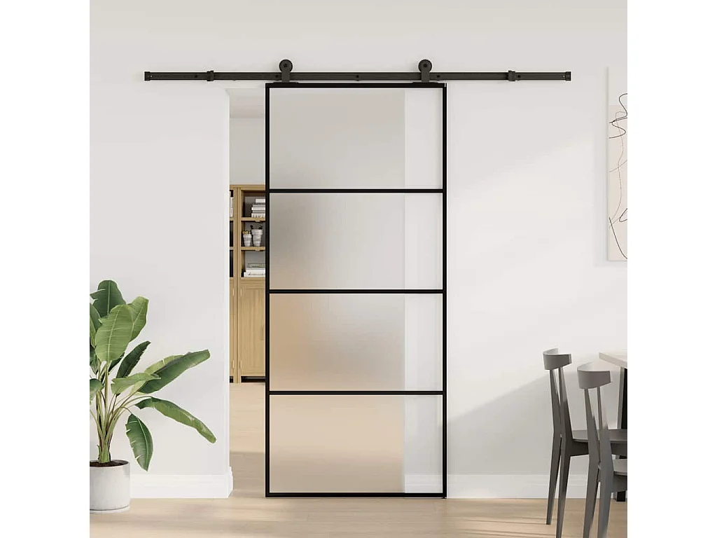 Schuifdeur met beslagset 90x205 cm ESG-glas