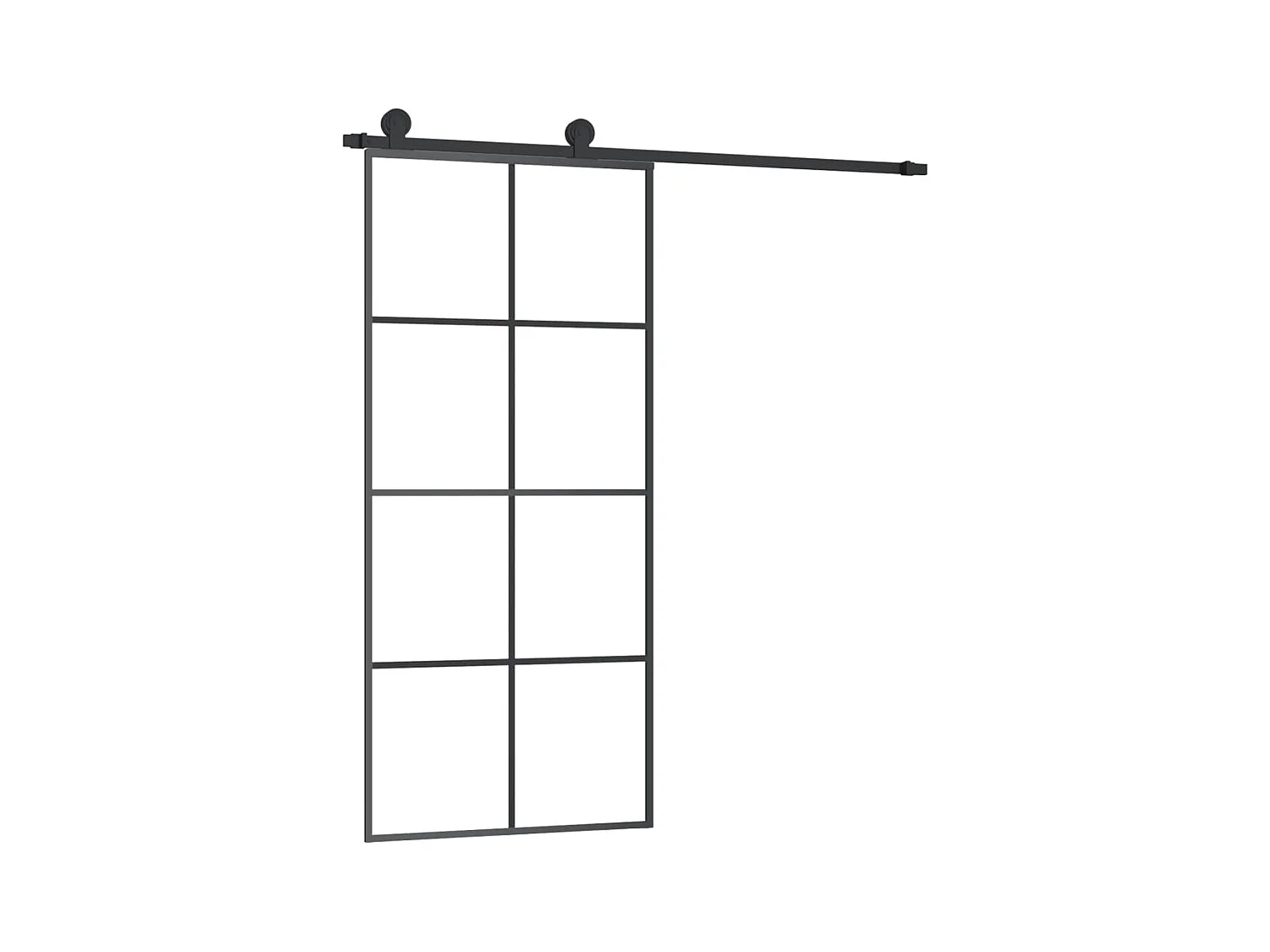 Porta scorrevole con kit ferramenta 90x205 cm vetro ESG