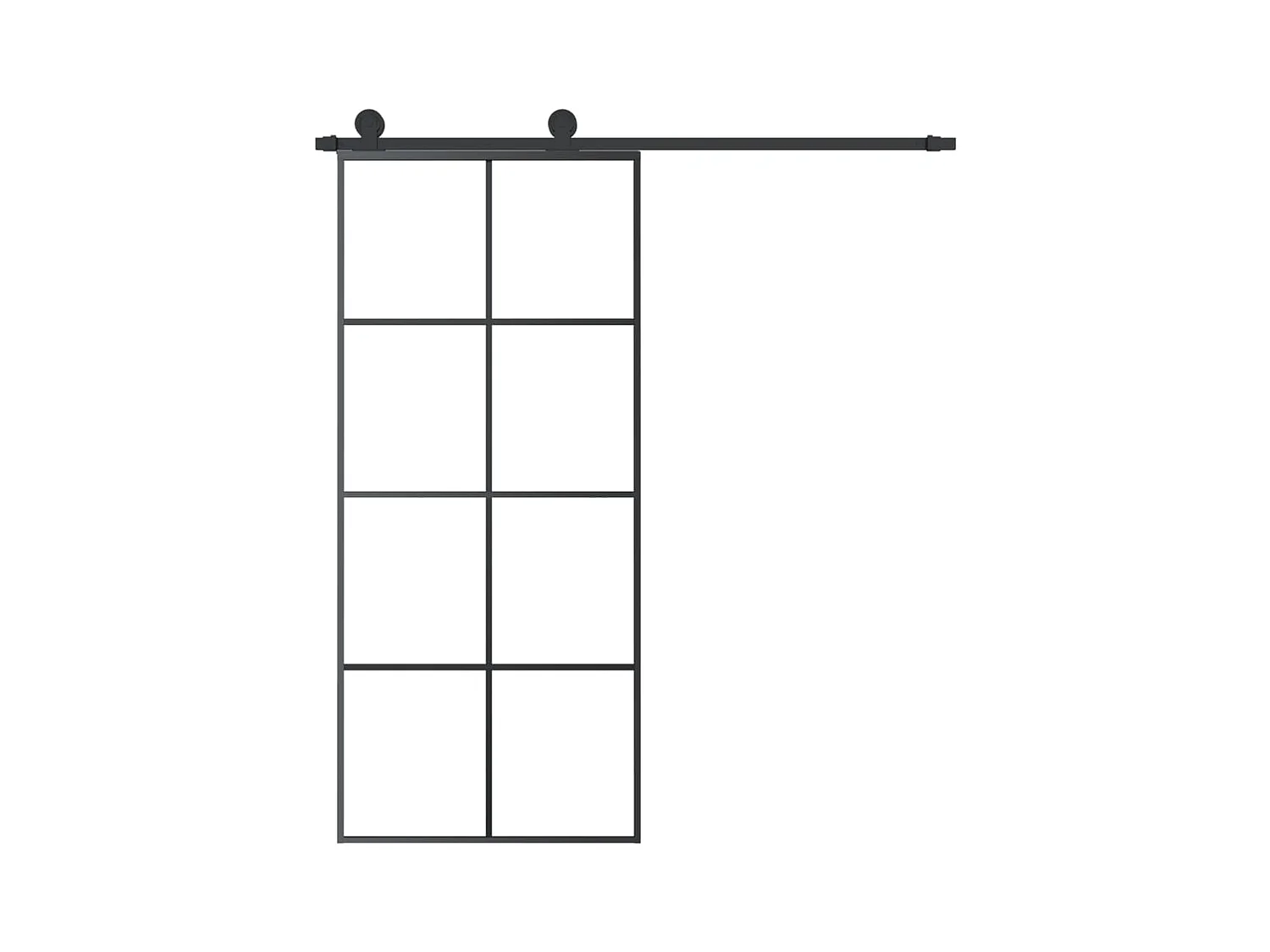 Porta scorrevole con kit ferramenta 90x205 cm vetro ESG