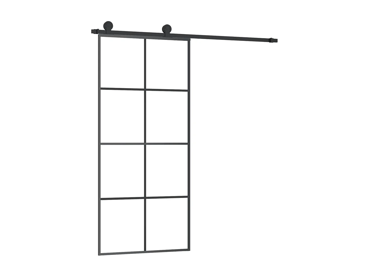 Porte coulissante avec kit de quincaillerie 90x205 cm Verre ESG