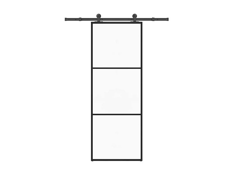 Schiebetür mit Beschlagsatz 76x205 cm ESG Glas