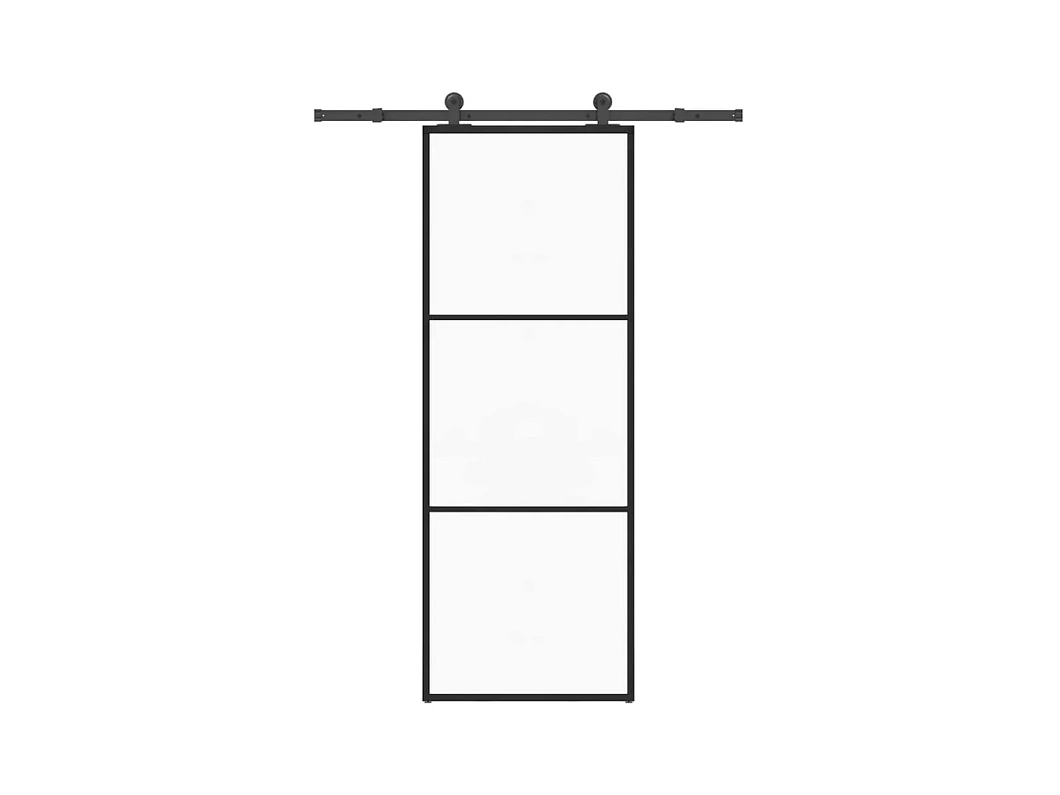 Porte coulissante avec kit de quincaillerie 76x205 cm Verre ESG