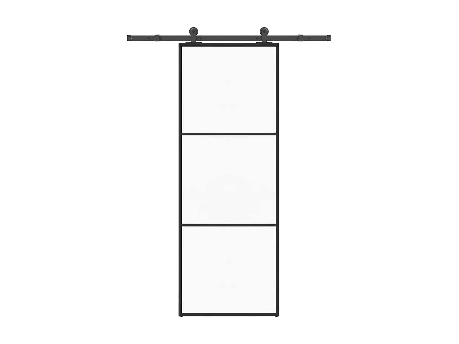 Porte coulissante avec kit de quincaillerie 76x205 cm Verre ESG