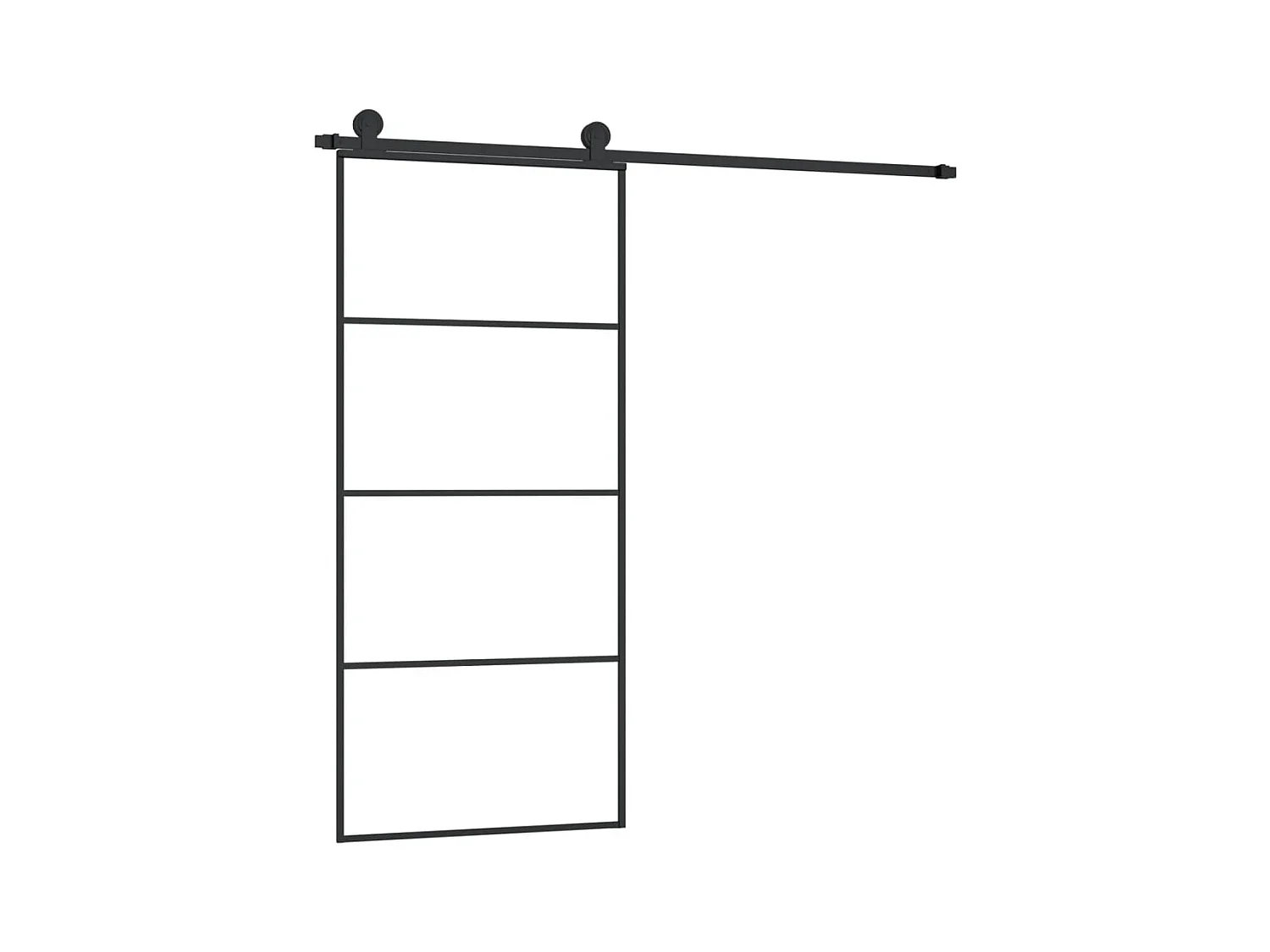 Puerta corredera con kit de herrajes 90x205 cm cristal ESG