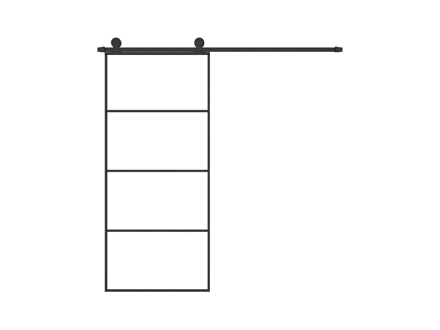 Puerta corredera con kit de herrajes 90x205 cm cristal ESG