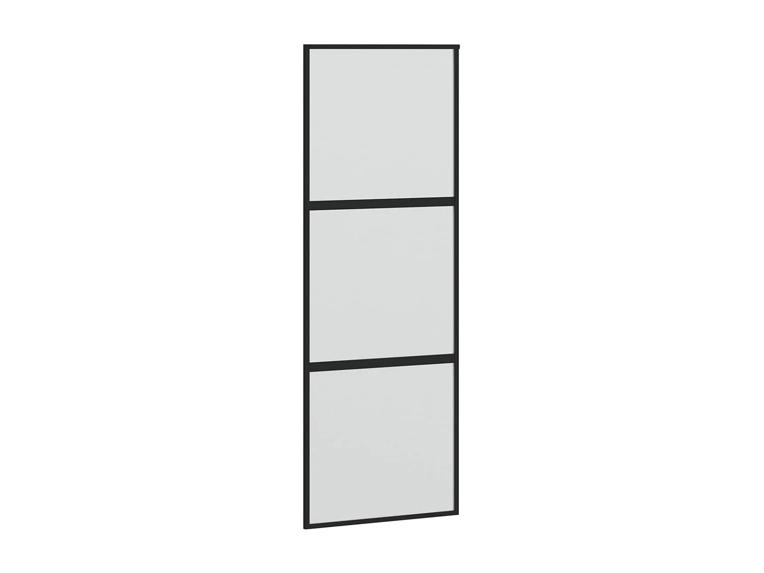 Porte coulissante noir 76x205 cm verre trempé aluminium