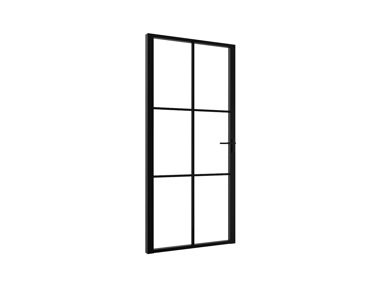 Binnendeur ESG glas en aluminium 102,5x201,5 cm Zwart
