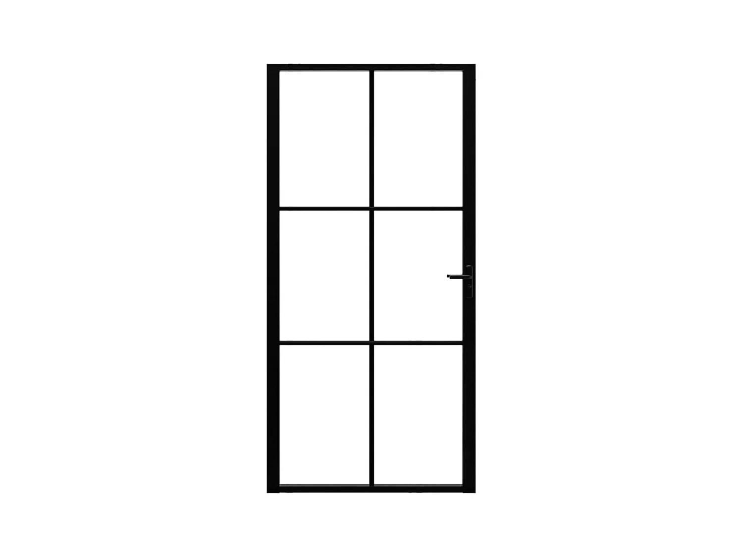 Binnendeur ESG glas en aluminium 102,5x201,5 cm Zwart