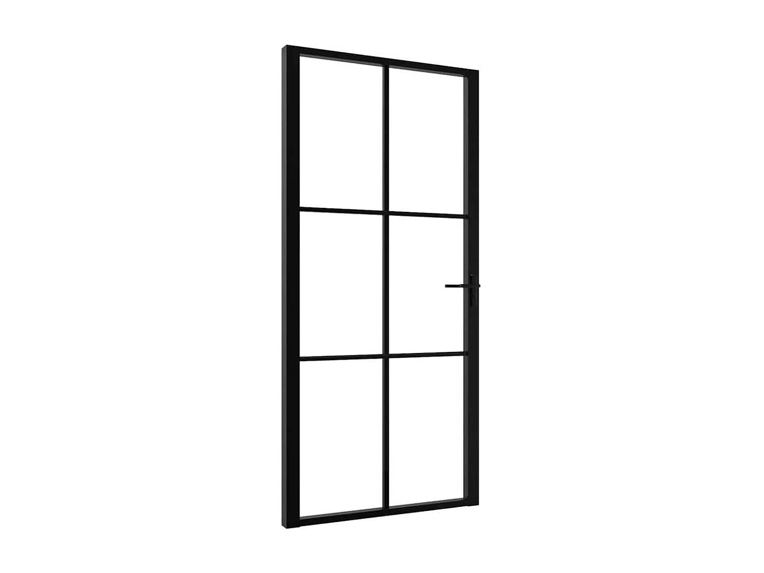 Porta interna in vetro ESG e alluminio 102,5x201,5 cm Nero
