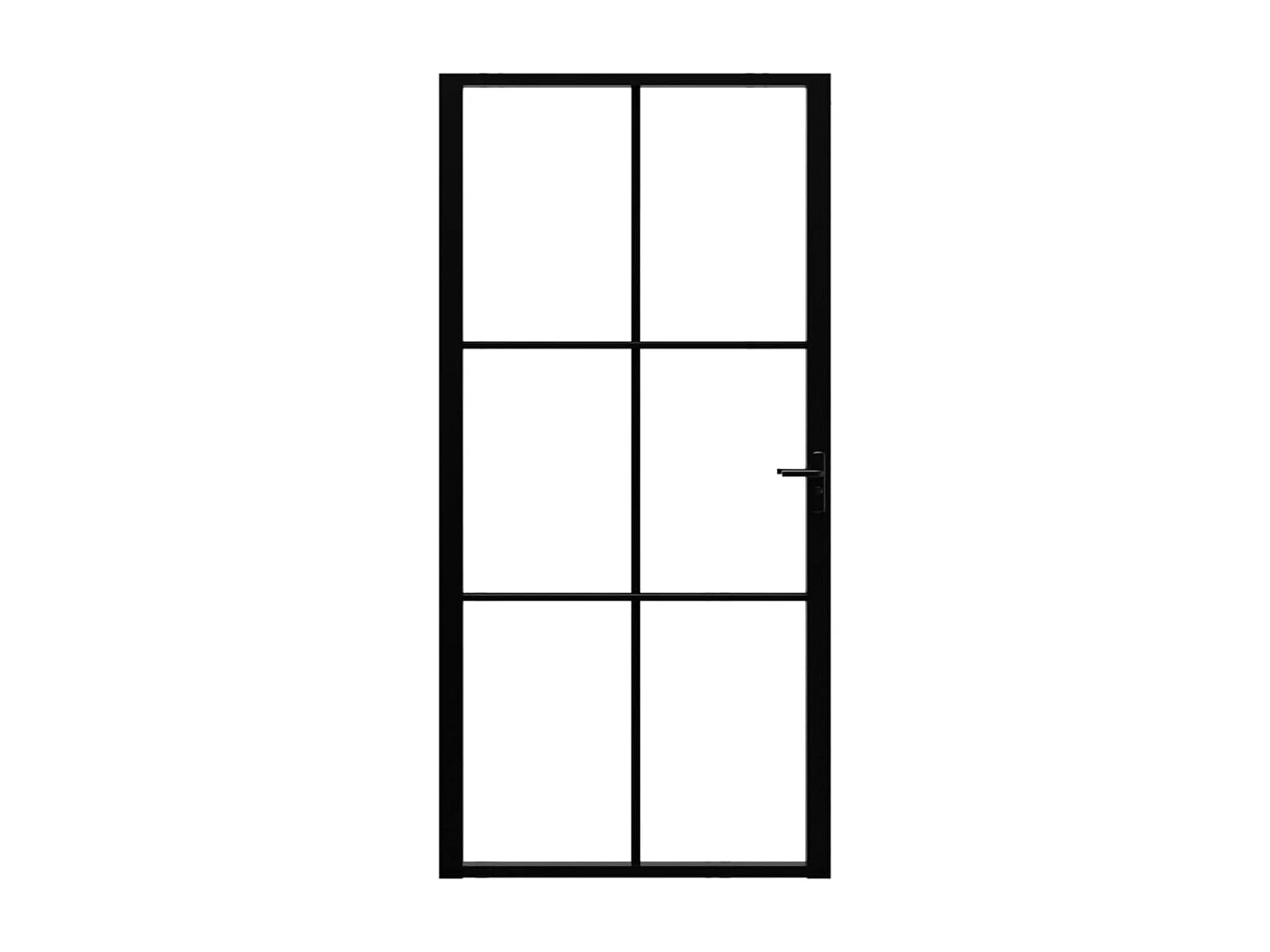 Porta interna in vetro ESG e alluminio 102,5x201,5 cm Nero