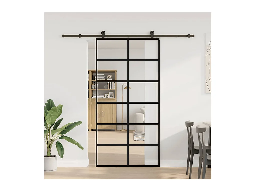 ESG-glas en aluminium schuifdeur en hang- en sluitwerk