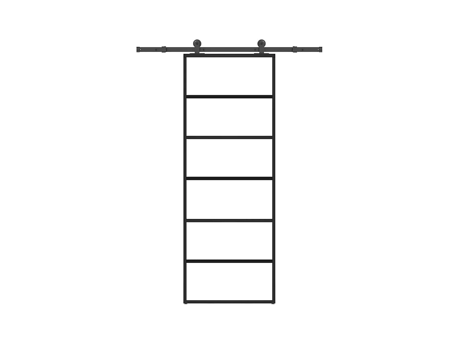 Porte coulissante avec kit de quincaillerie 76x205 cm Verre ESG