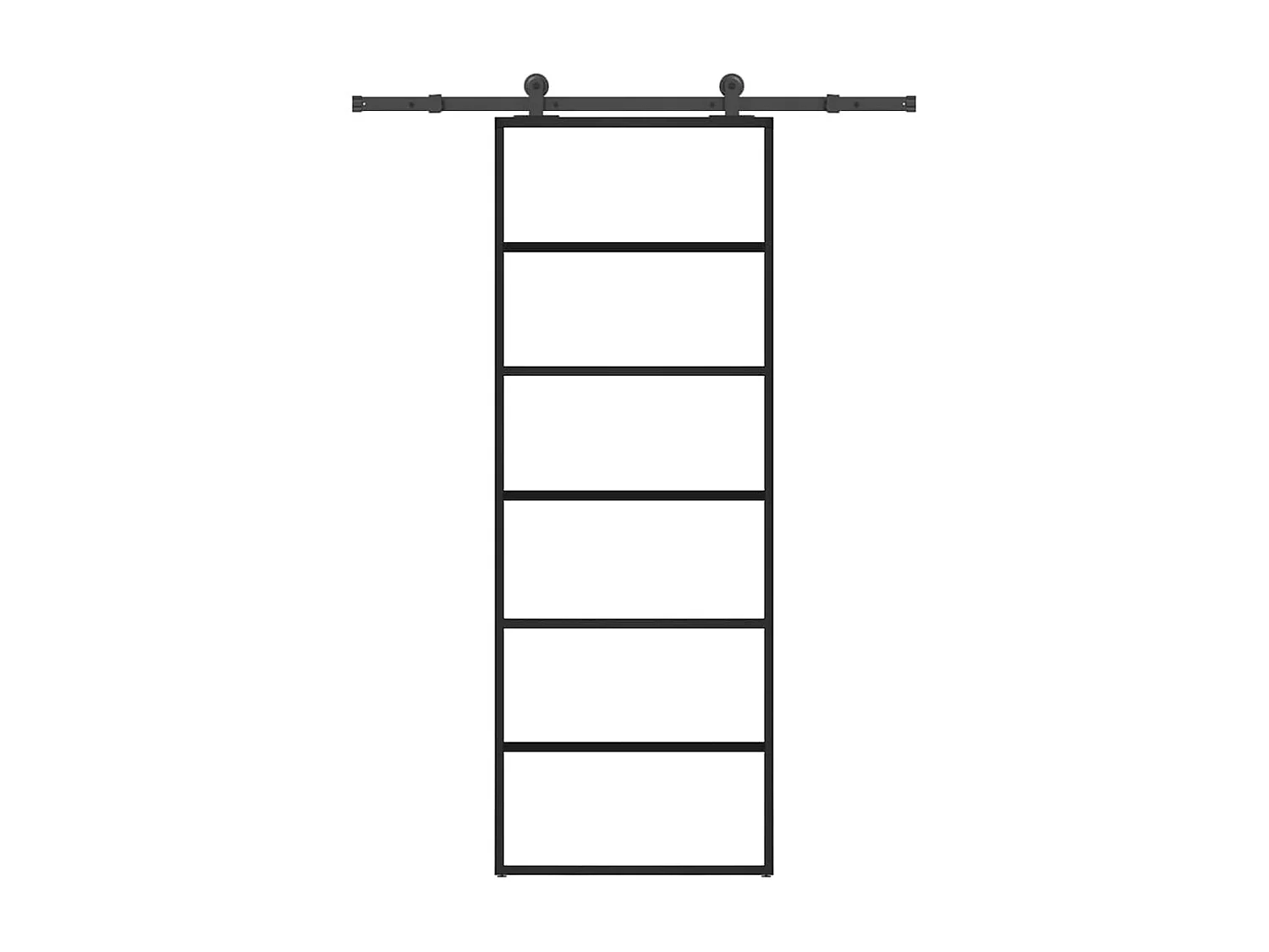 Schiebetür mit Beschlagsatz 76x205 cm ESG Glas