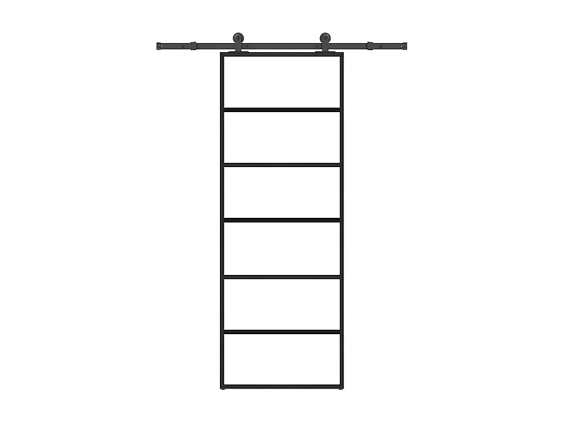 Porte coulissante avec kit de quincaillerie 76x205 cm Verre ESG