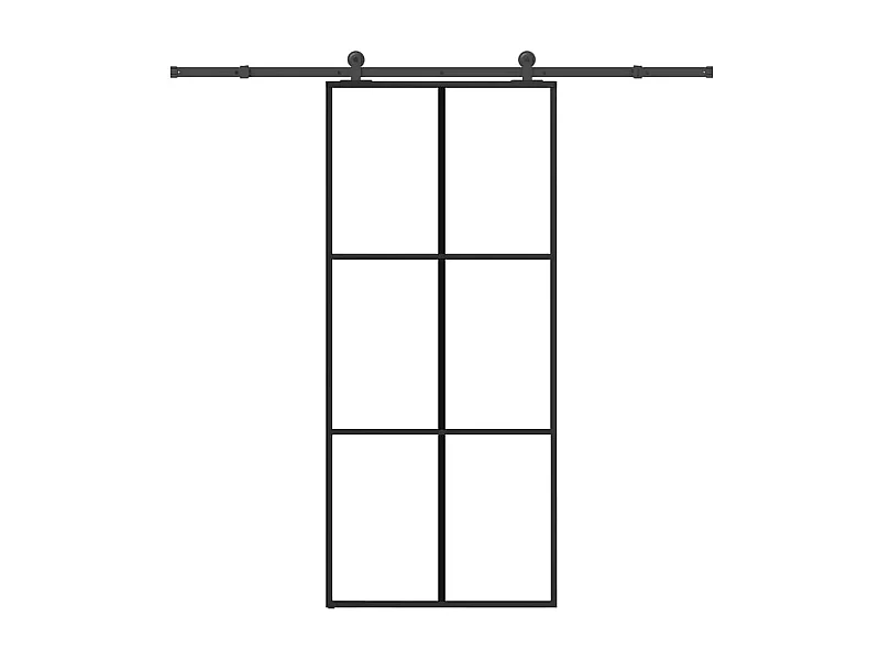 Porta scorrevole con kit ferramenta 90x205 cm vetro ESG