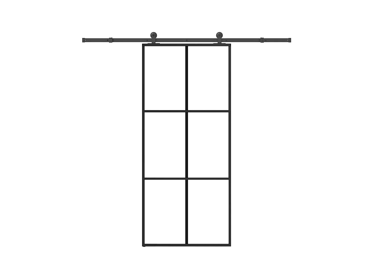 Porta scorrevole con kit ferramenta 90x205 cm vetro ESG