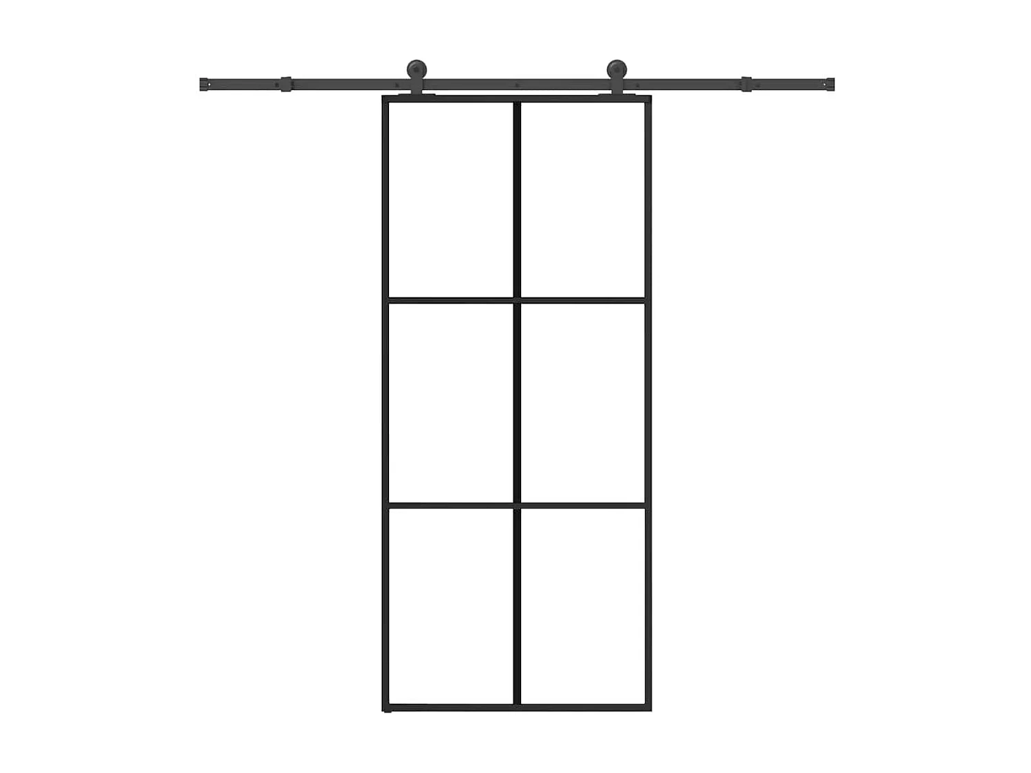 Porte coulissante avec kit de quincaillerie 90x205 cm Verre ESG