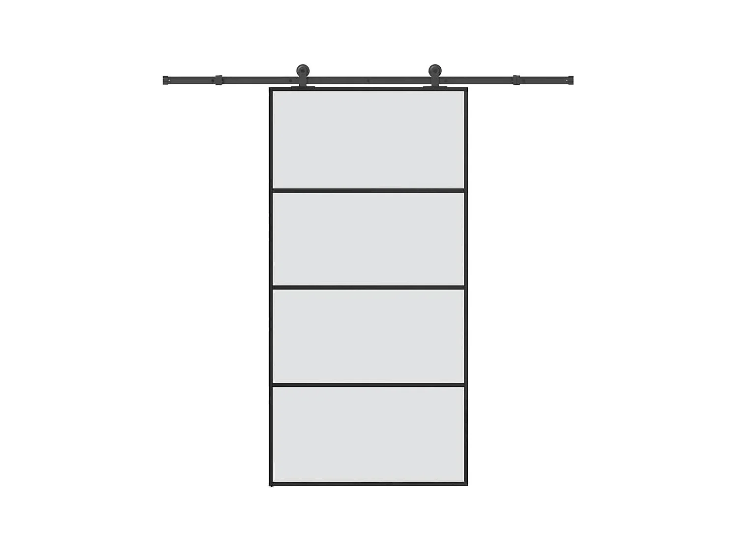 Porte coulissante et kit de quincaillerie 102,5x205cm Verre ESG