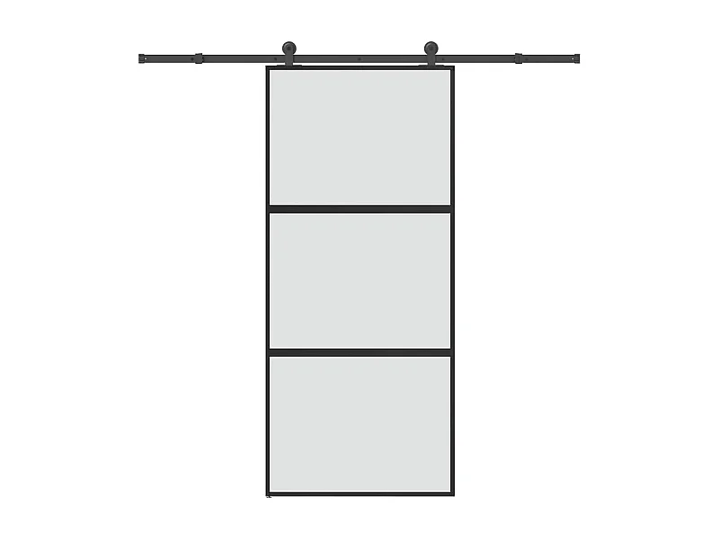 Kit de herrajes para puertas corredizas de vidrio templado y aluminio.