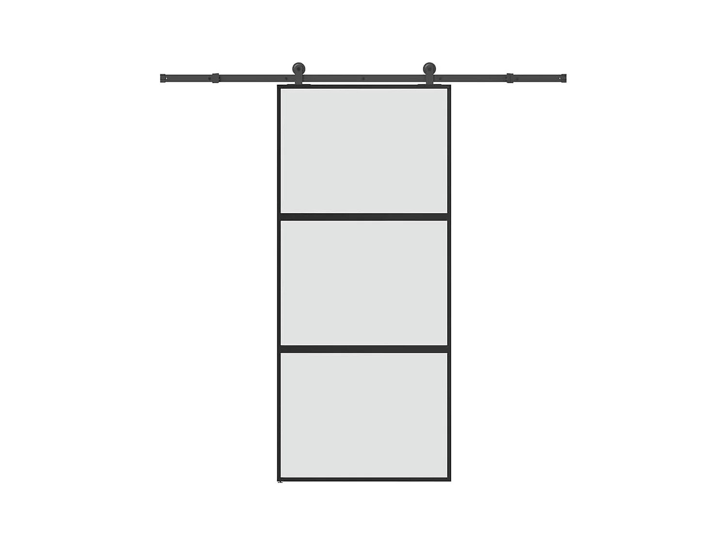 Porte coulissante kit de quincaillerie trempé verre aluminium