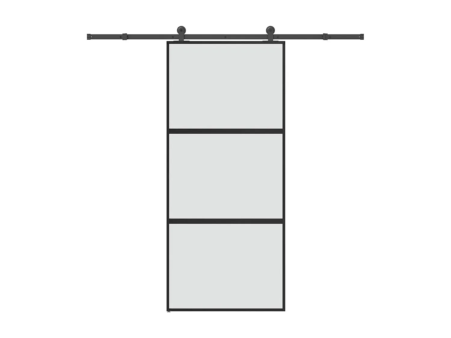 Schuifdeurbeslagset gehard glas aluminium