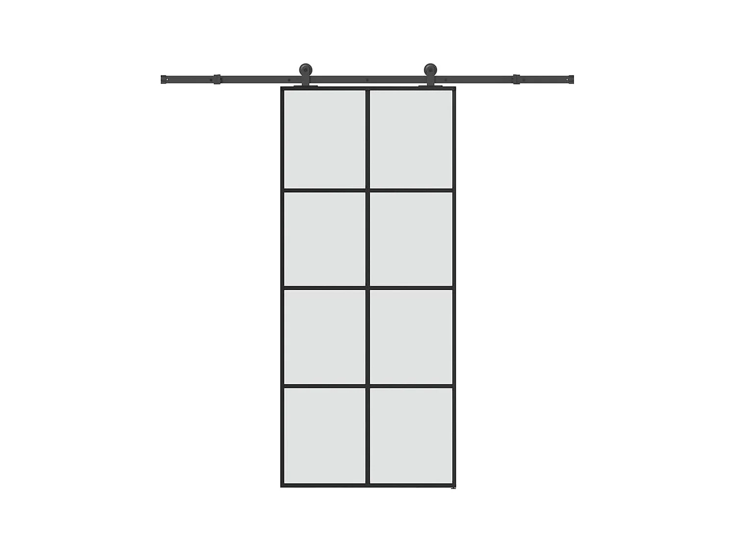 Porte coulissante avec kit de quincaillerie 90x205 cm Verre ESG