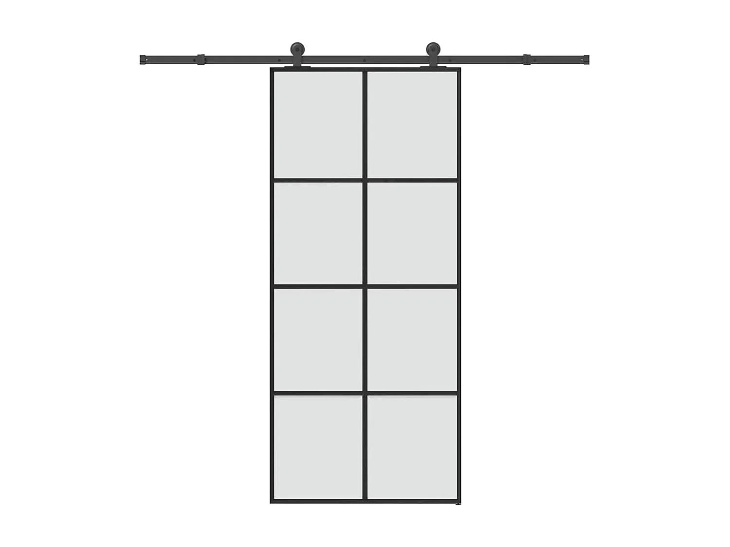 Porte coulissante avec kit de quincaillerie 90x205 cm Verre ESG
