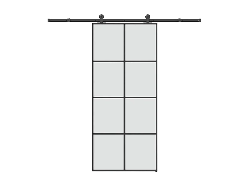 Porte coulissante avec kit de quincaillerie 90x205 cm Verre ESG