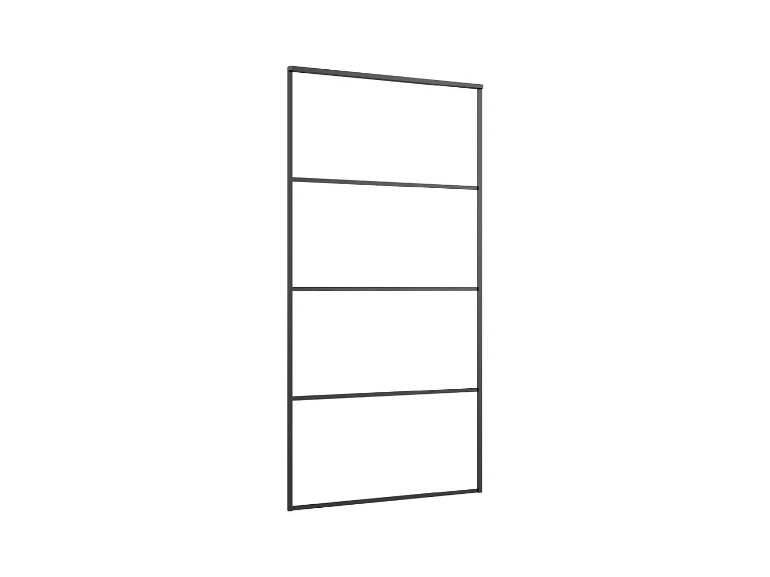 Porte coulissante Verre ESG dépoli aluminium 102,5x205 cm Noir