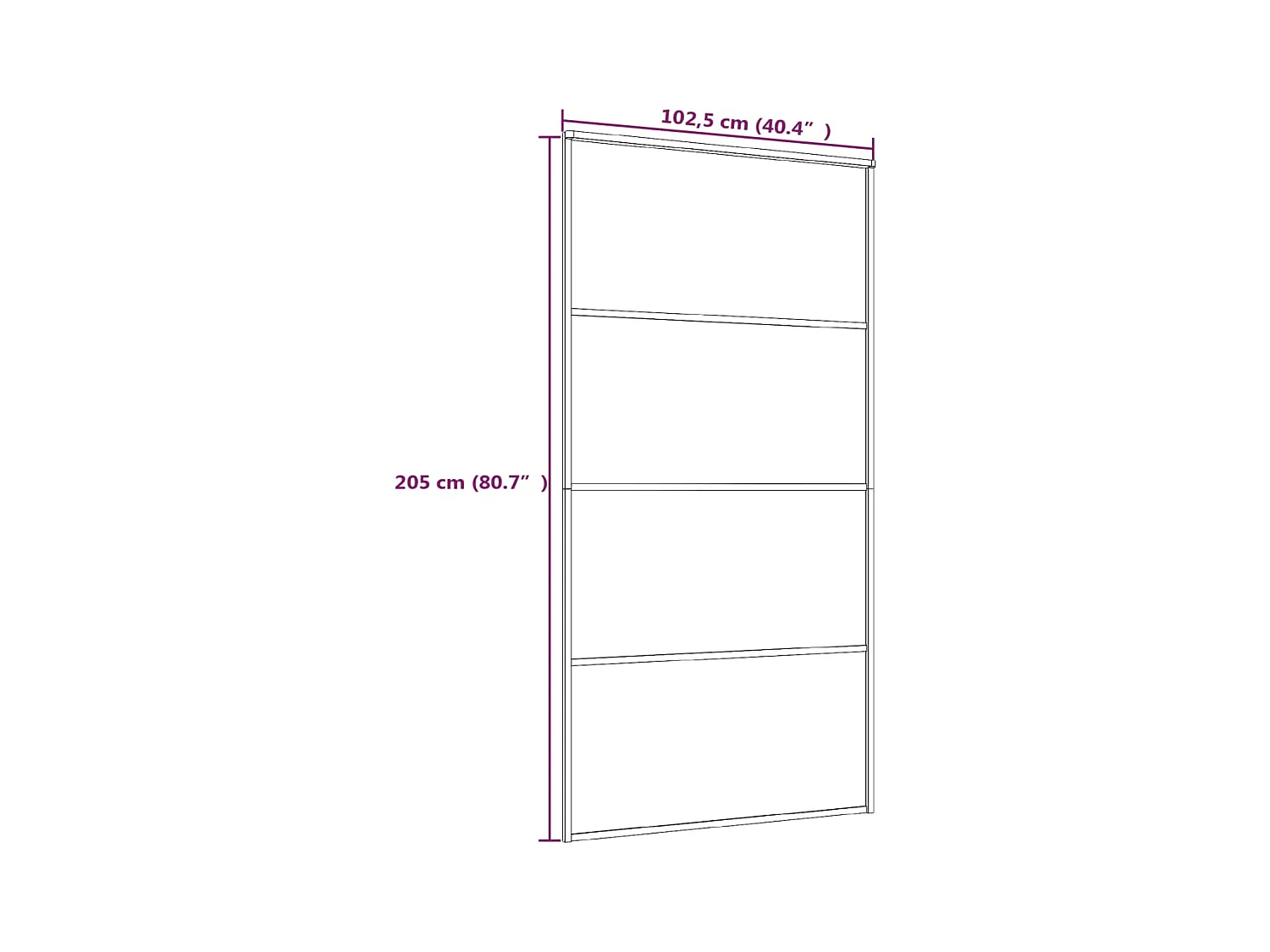 Porte coulissante Verre ESG dépoli aluminium 102,5x205 cm Noir