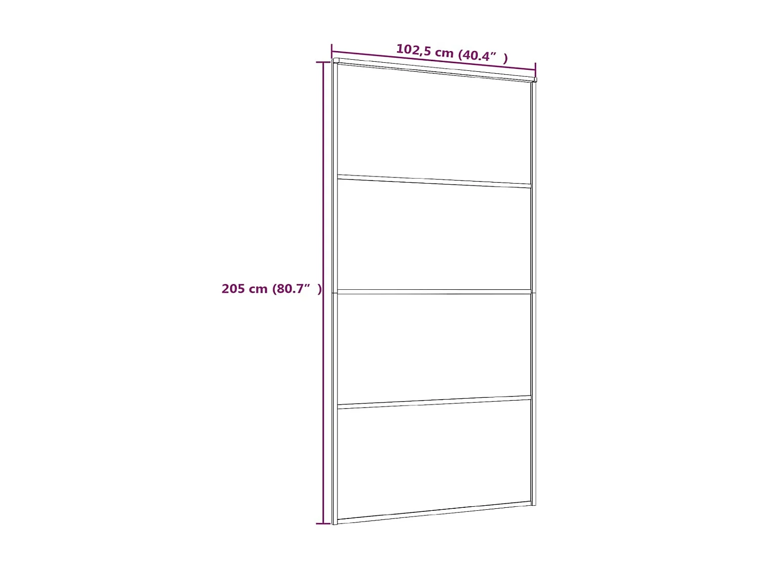 Puerta corredera Cristal ESG esmerilado aluminio 102,5x205 cm Negro