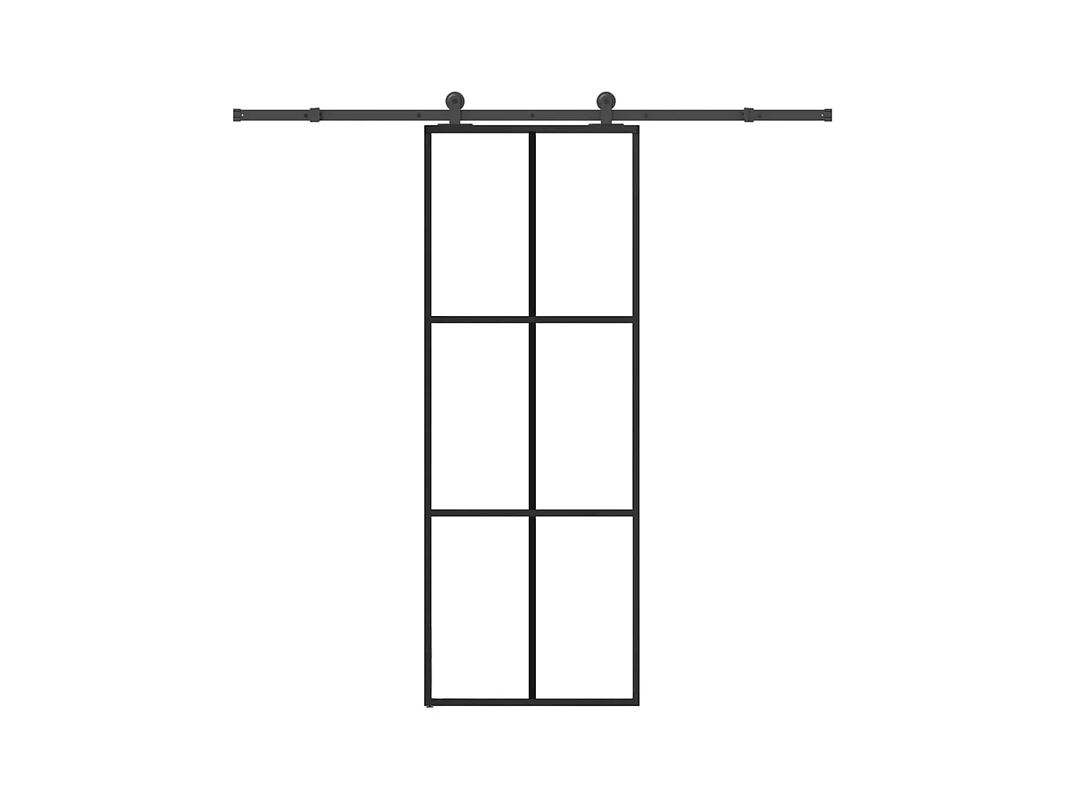 Schiebetür mit Beschlagsatz 76x205 cm ESG Glas
