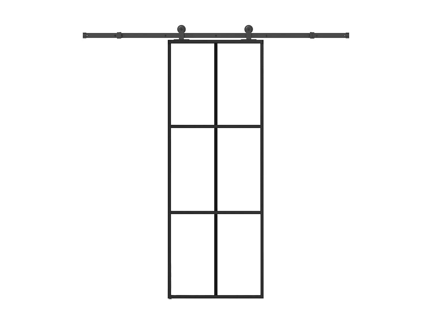 Porte coulissante avec kit de quincaillerie 76x205 cm Verre ESG