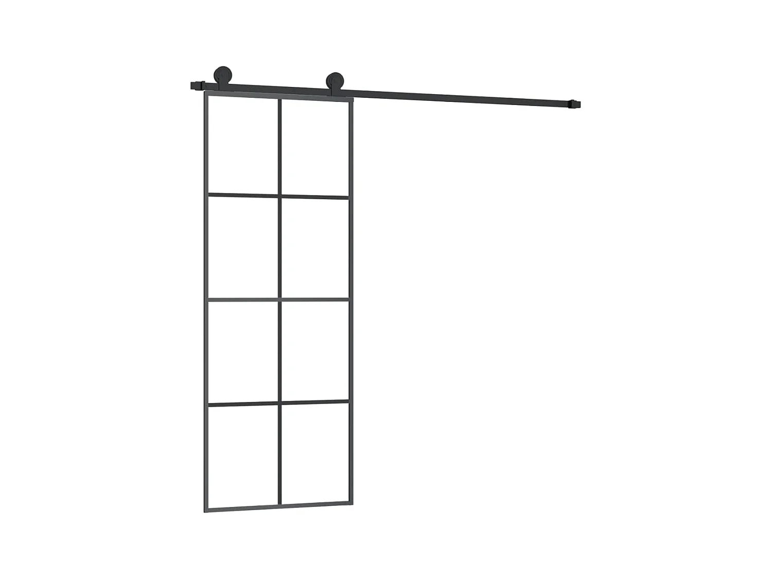 Puerta corredera con kit de herrajes 76x205 cm cristal ESG