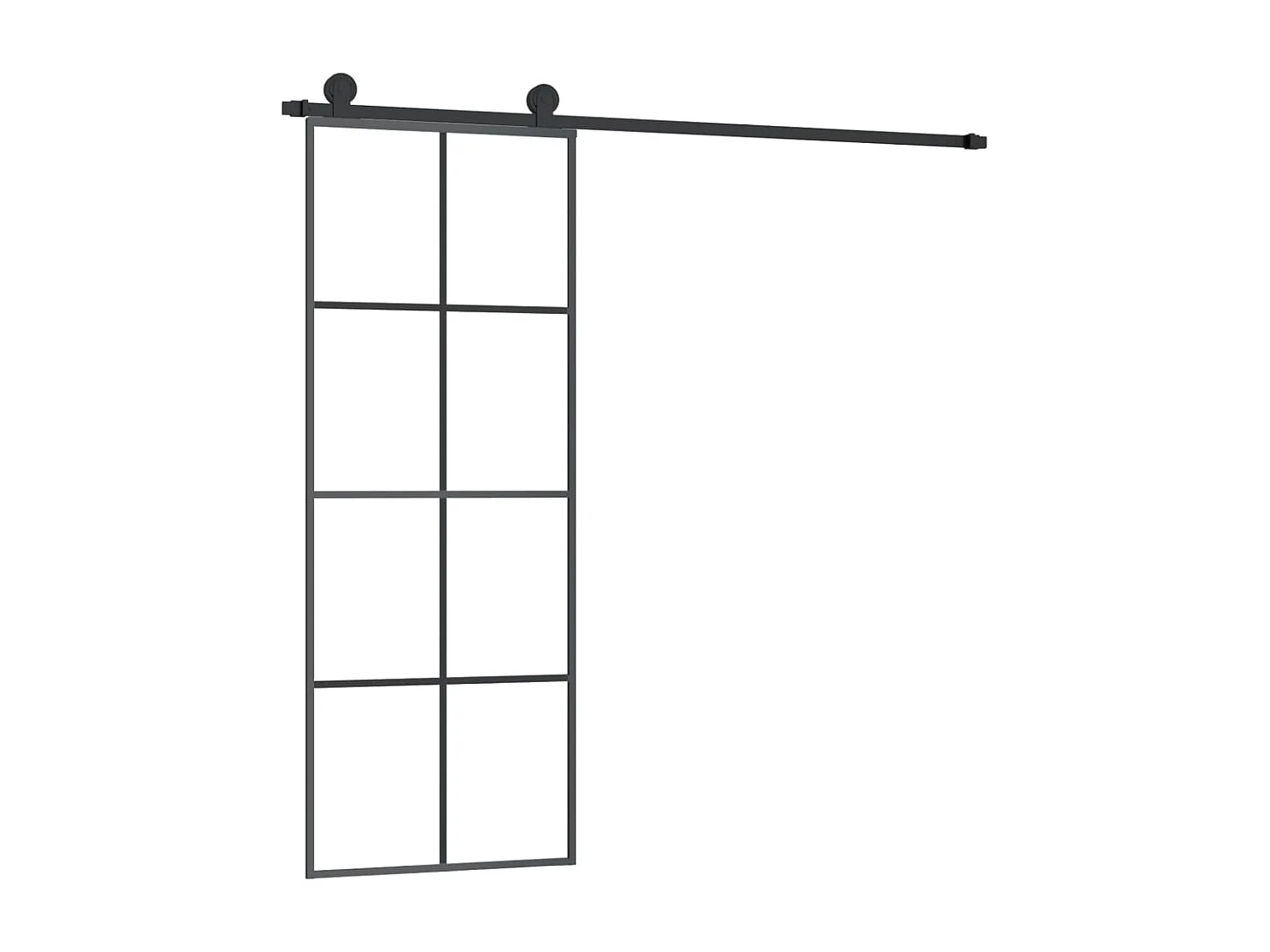 Porte coulissante avec kit de quincaillerie 76x205 cm Verre ESG