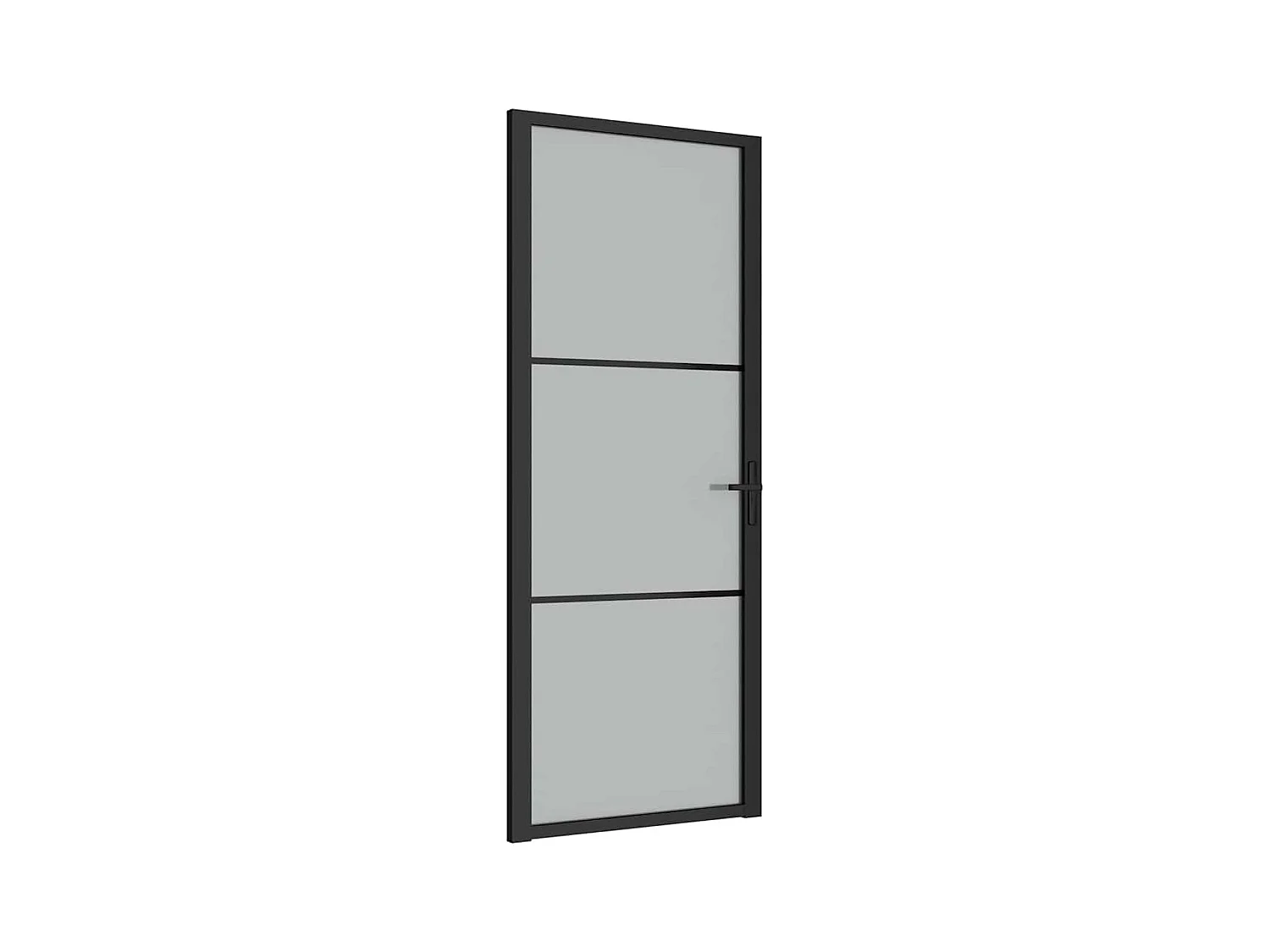 Porte intérieure 83x201,5 cm Noir Verre mat et aluminium