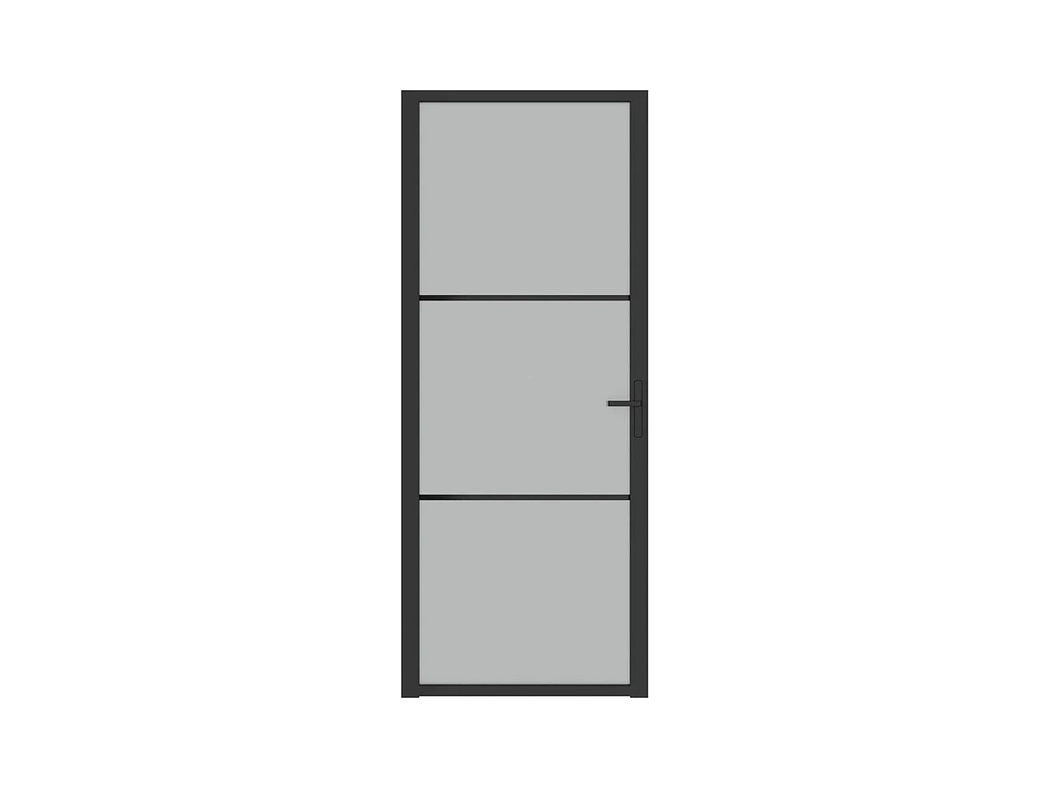 Porte intérieure 83x201,5 cm Noir Verre mat et aluminium