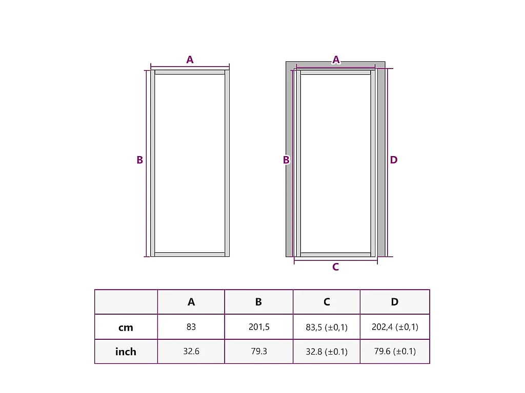 Porte intérieure 83x201,5 cm Noir Verre mat et aluminium