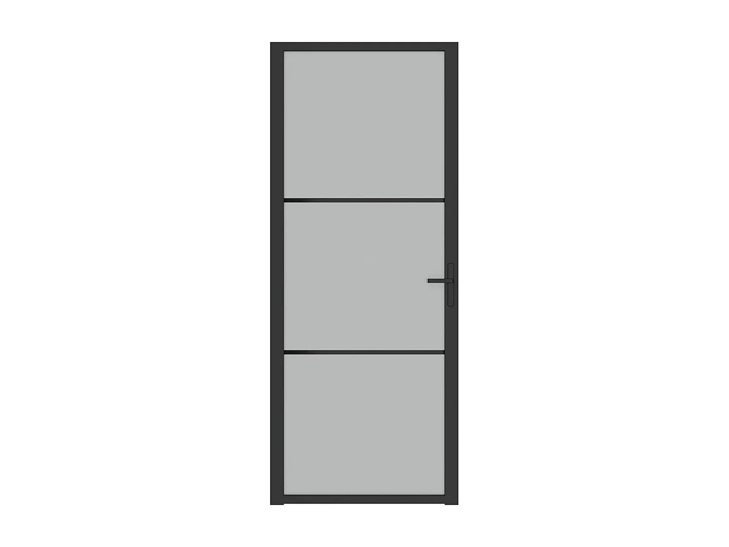 Porte intérieure 83x201,5 cm Noir Verre mat et aluminium