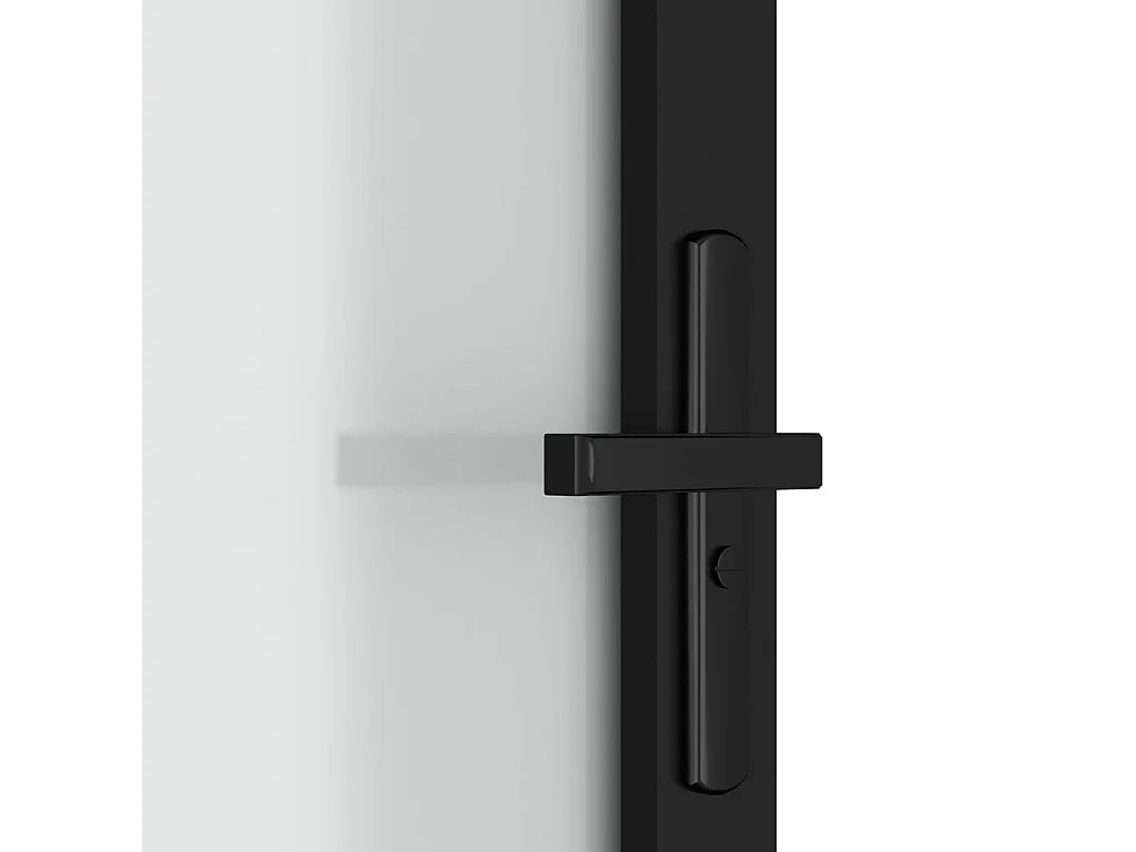 Porte intérieure 83x201,5 cm Noir Verre mat et aluminium