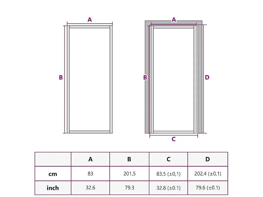 Porte intérieure 83x201,5 cm Noir Verre mat et aluminium